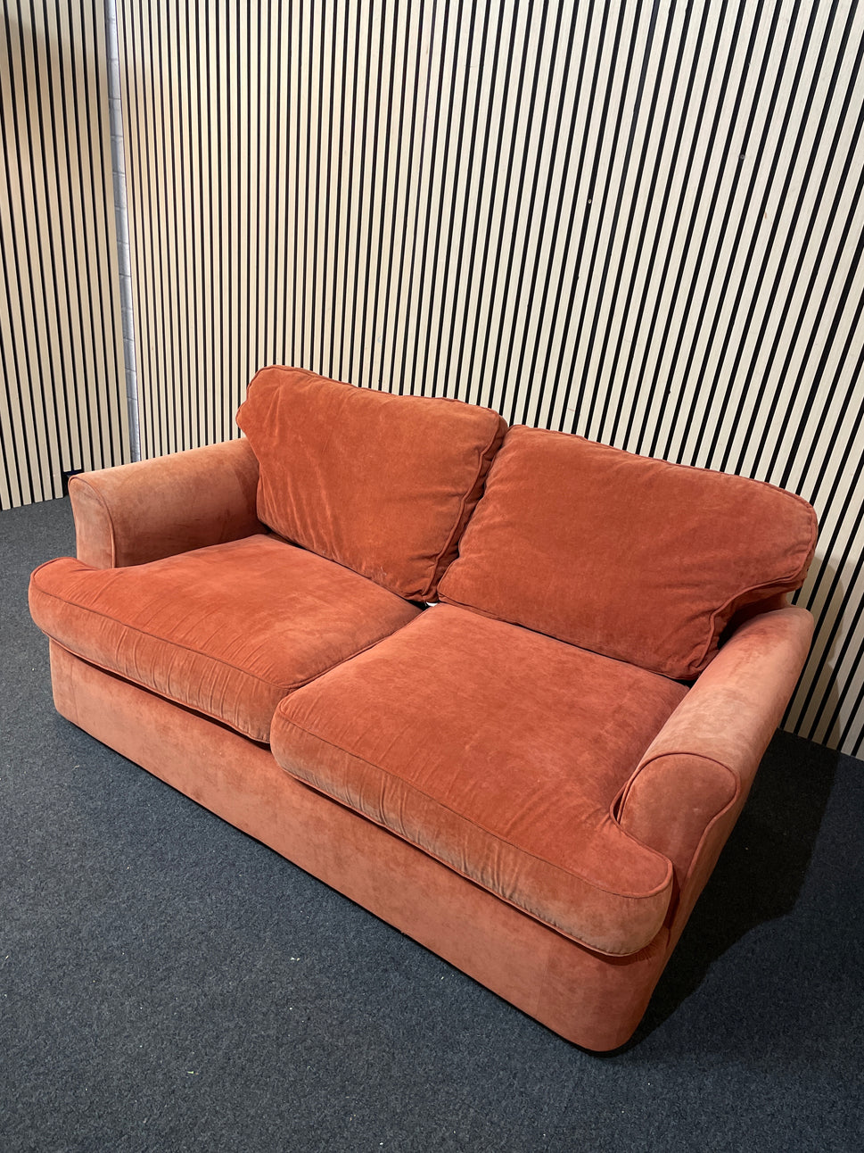 Red fabric 2 seater sofa bed (Width 160 cm) 1126