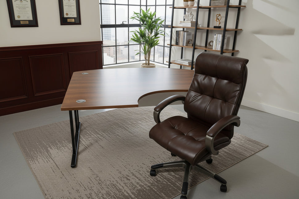 Executive bow fronted radial desk, left hand (1800mm x 1700mm)