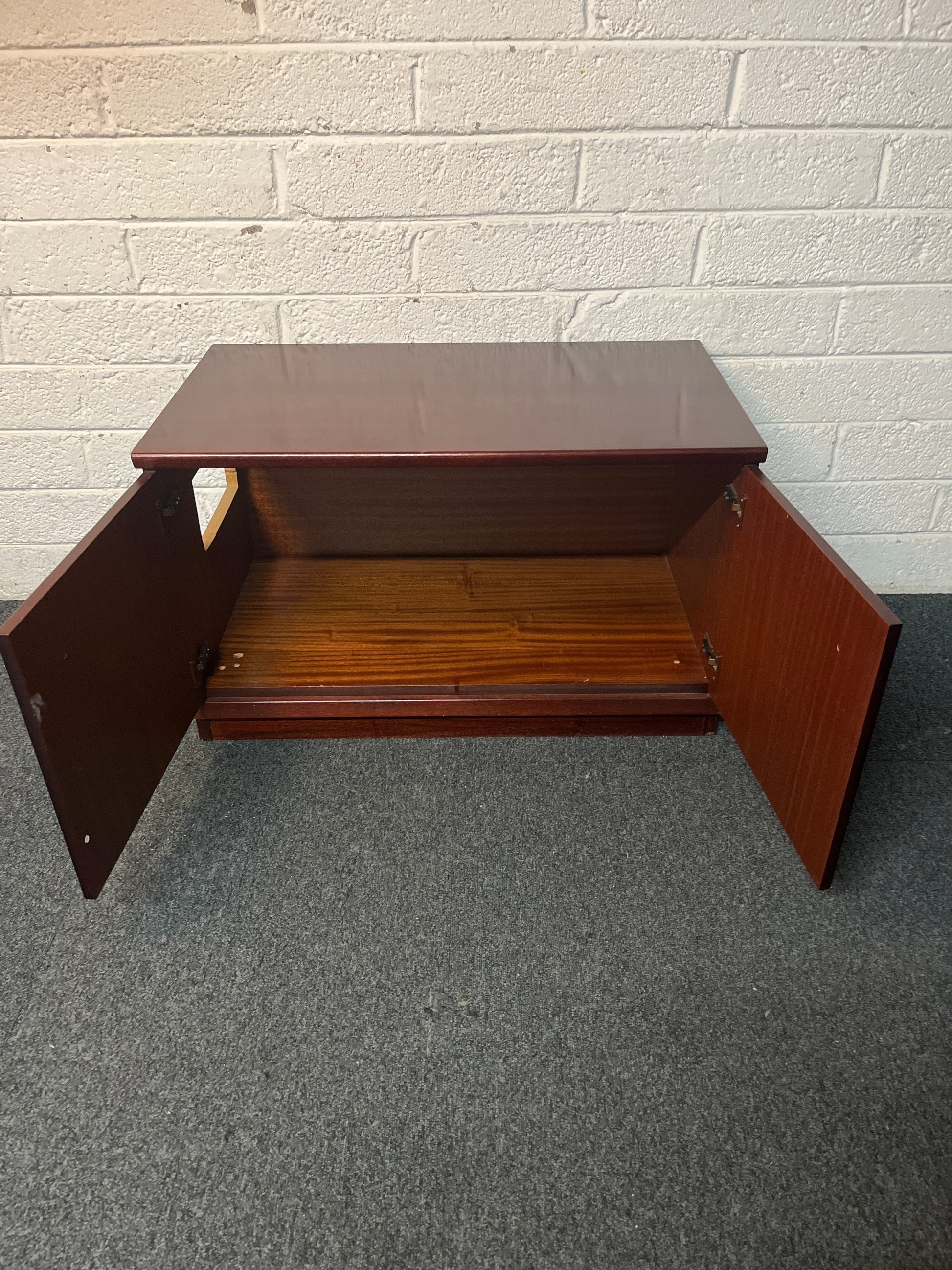 Mahogany low 2 door storage unit 2225