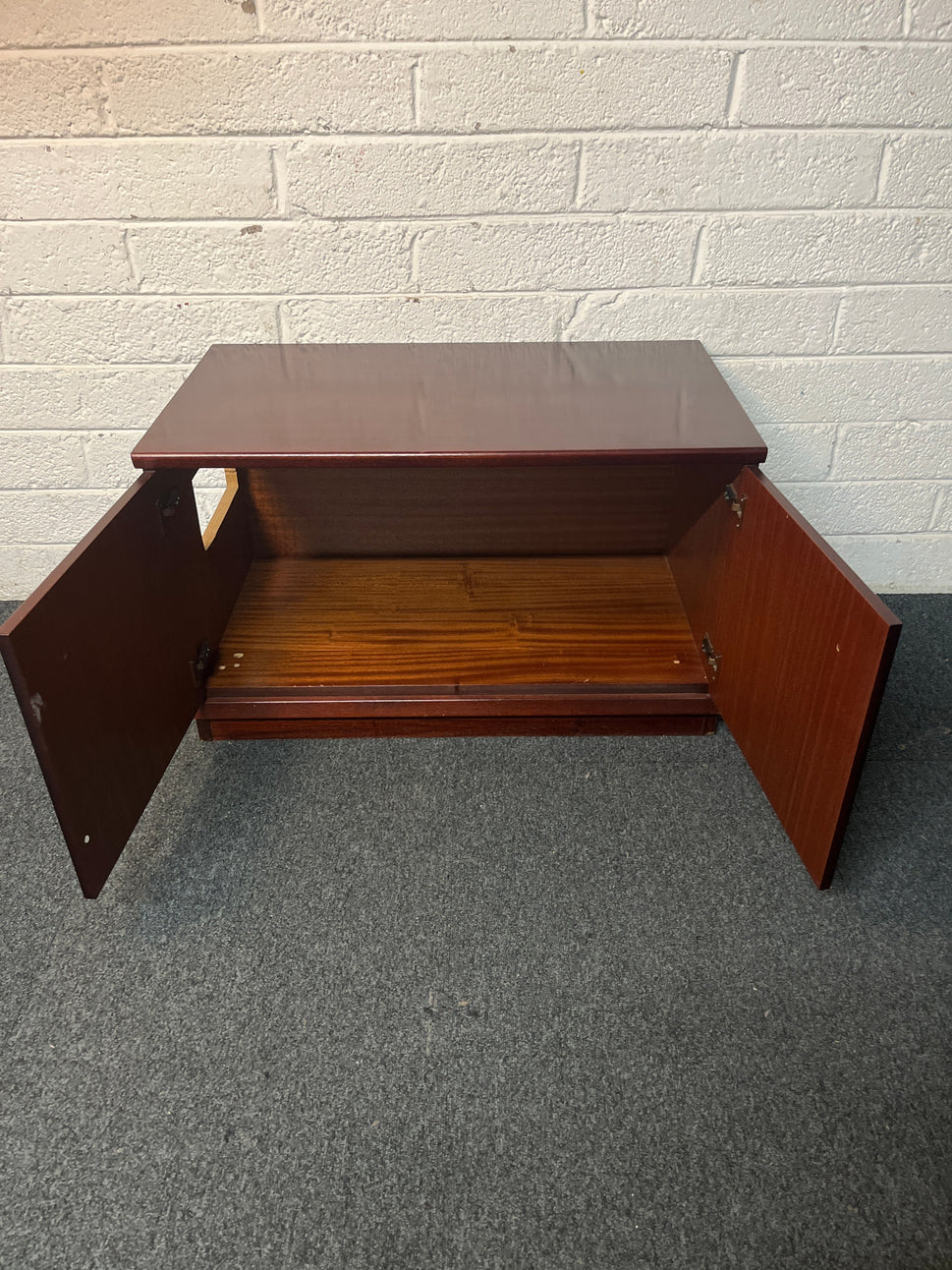 Mahogany low 2 door storage unit 2225