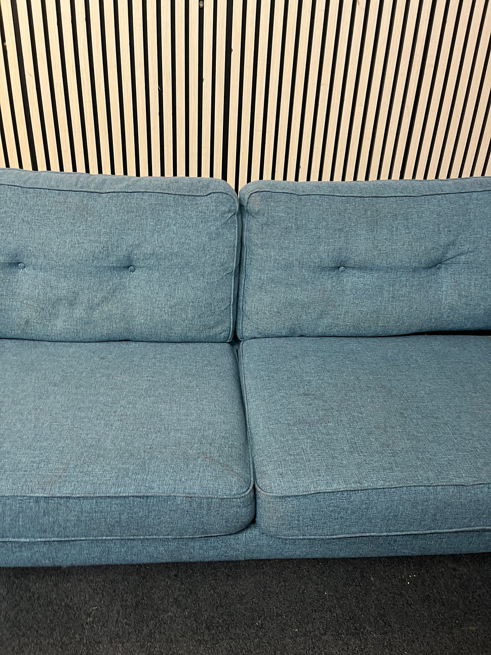 Large 3 seater Teal mixed fabric sofa (230 cm width) 43393