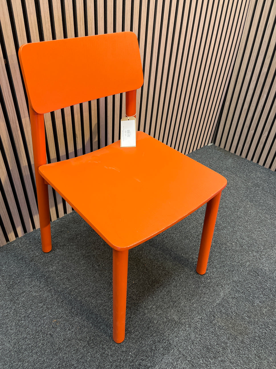 Stark solid ash timber frame sidechair in orange