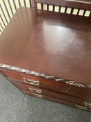 Dark mahogany 3 drawer chest with mirror (H 71 x W 76 x D 41 cm) 44643