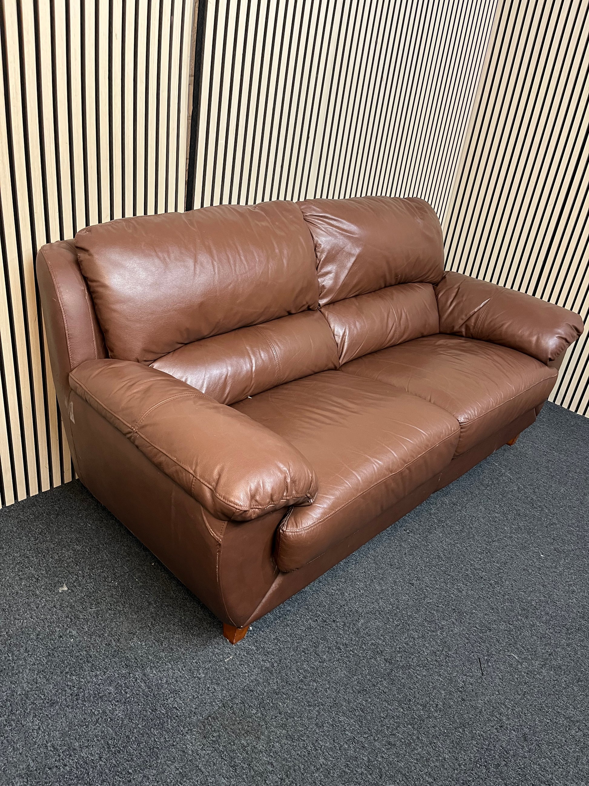 3+2 Dark brown leather suite 1126