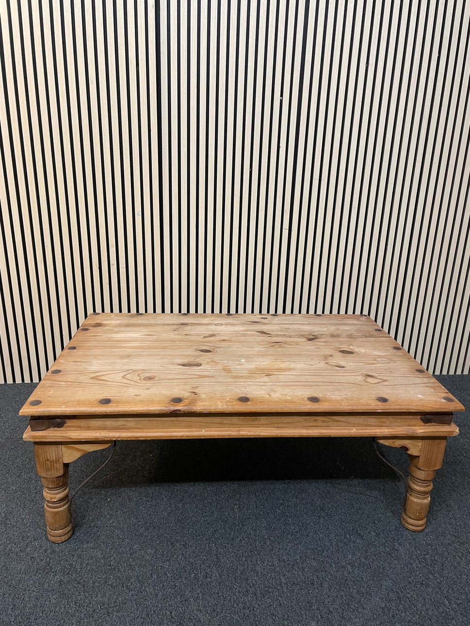 Mexican pine low rectangular coffee table (H 47 x W 120 x D 60 cm) 4225