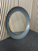 Circular wall mirror with a deep grey and gold frame, diameter 89 cm 44697