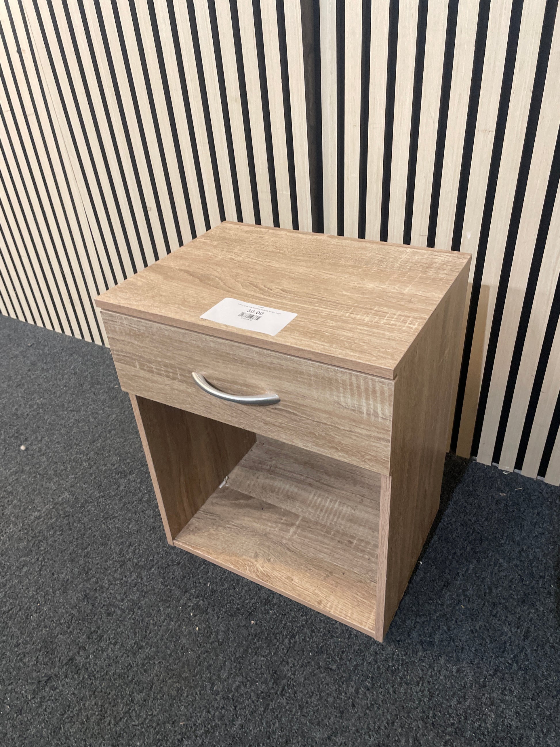 1 door grey oak laminate bedside locker 2425