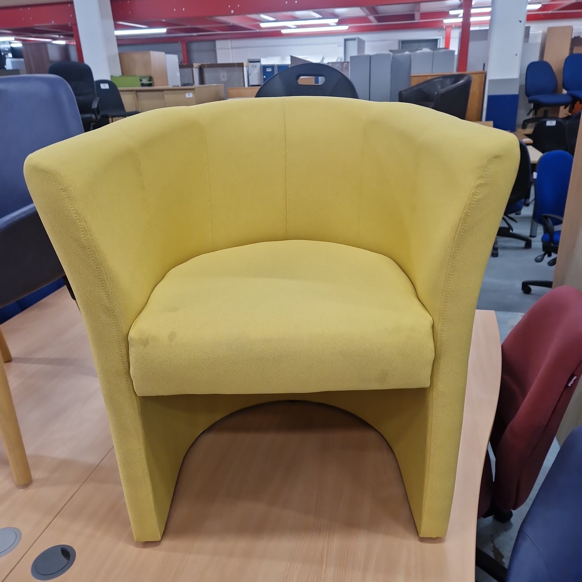 Slender 1 seater fabric reception tub chair