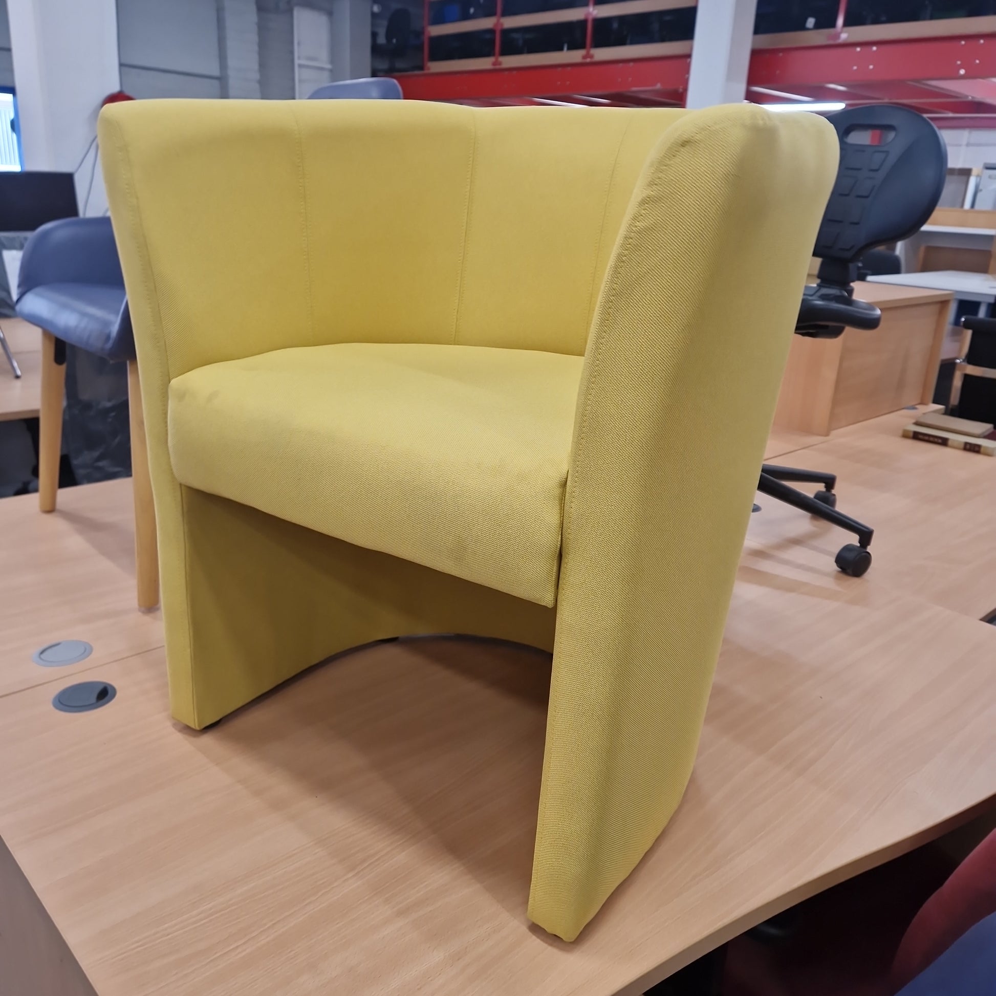 Slender 1 seater fabric reception tub chair