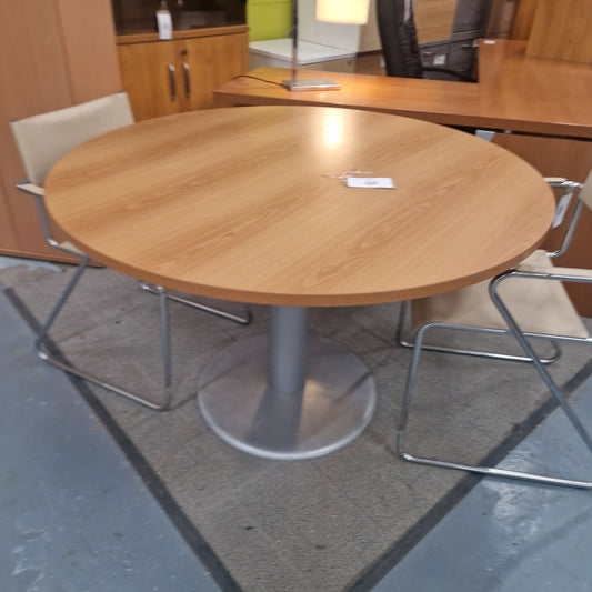 Circular cherry 1200W meeting table cw central metal base