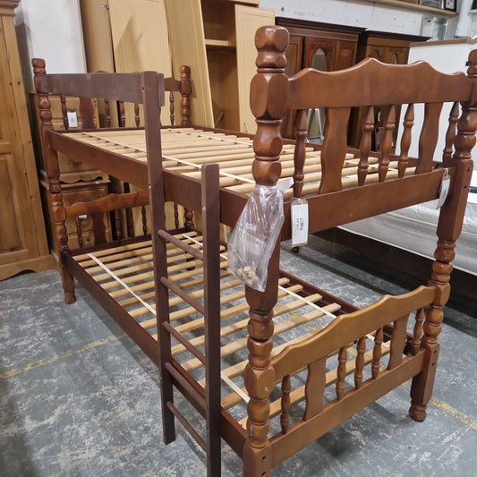 3ft dark wood stained bunk bed frame