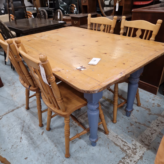 Solid pine farmhouse kitchen table