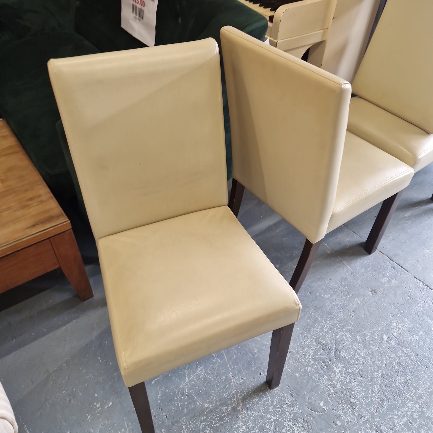 Cream leatherette dining chairs