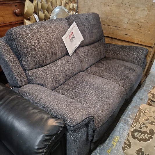 2 seater grey mix fabric ELECTRIC recliner sofa 