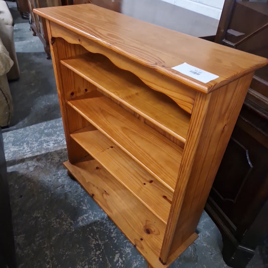 Pine low open bookcase