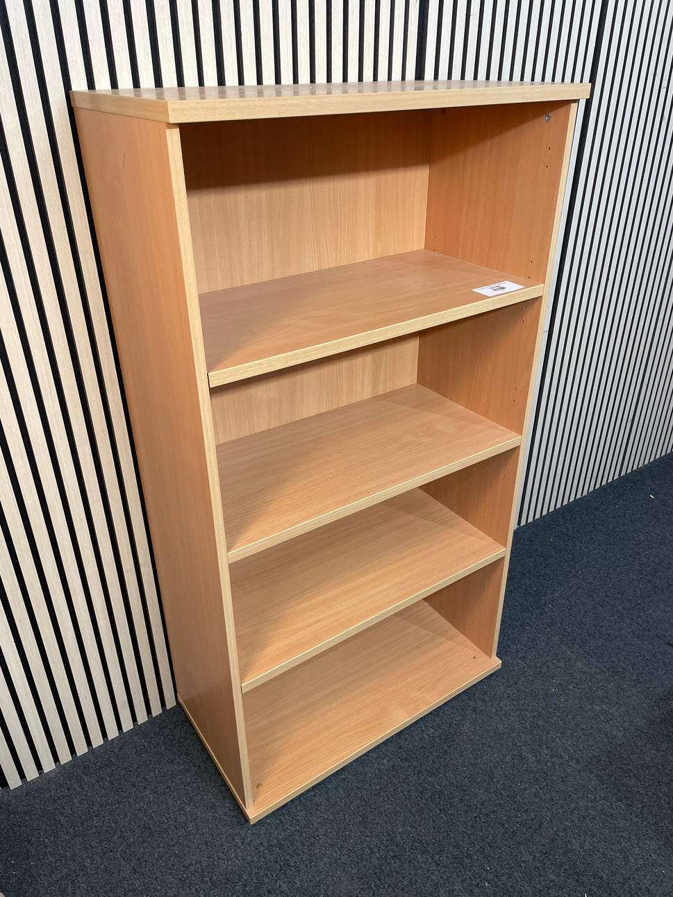 Beech laminate medium open bookcase 80Wx42Dx150H