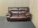 Dark brown leather two seater sofa (width 165 cm depth 87 cm) 44613
