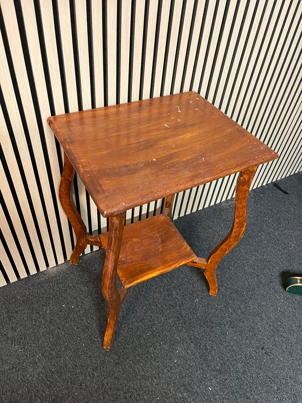 Light brown wooden tiered lamp table 1325