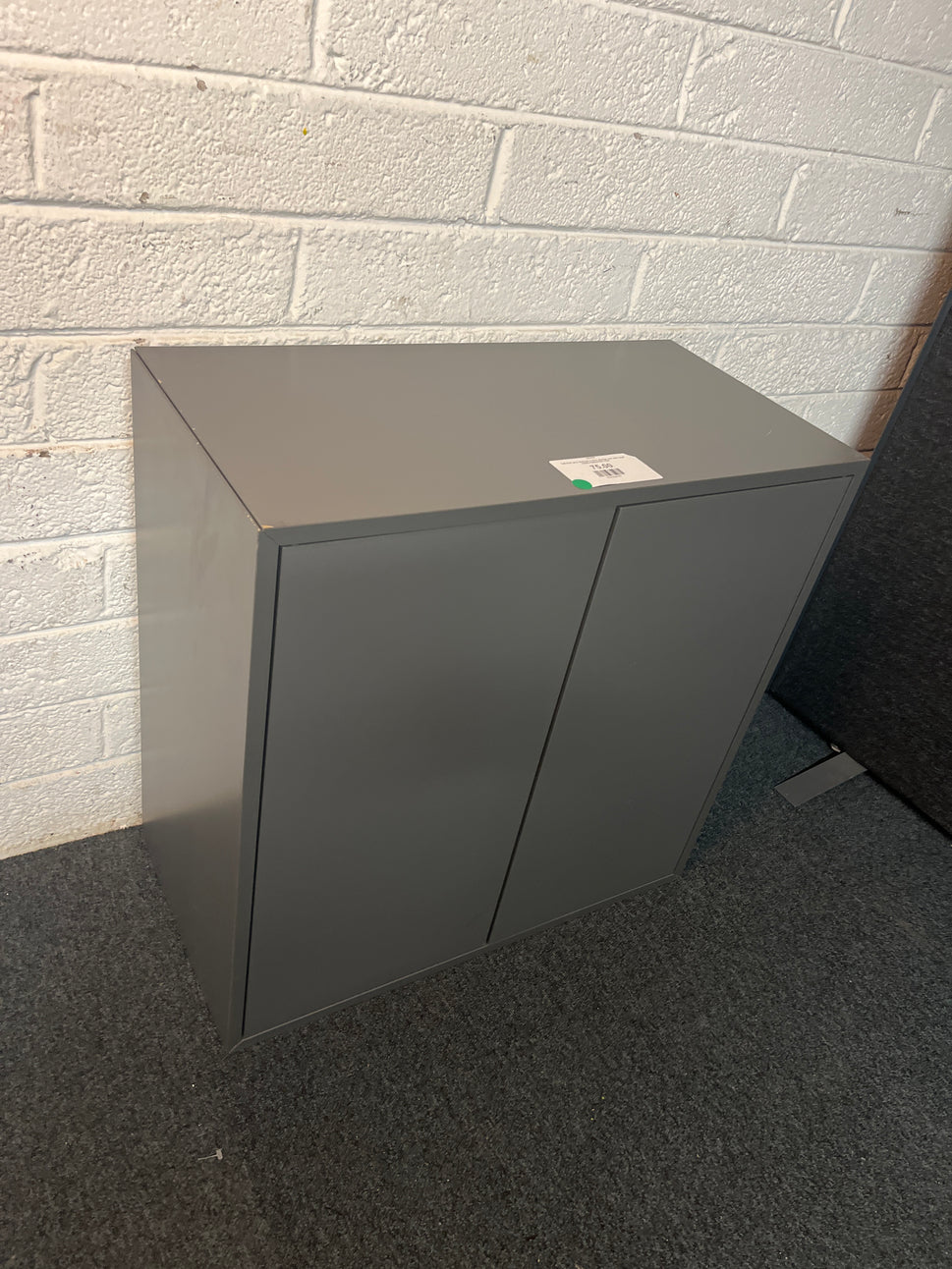 Tall Eket grey laminate 2 door storage unit with shelf 700Wx700Hx350D 2225