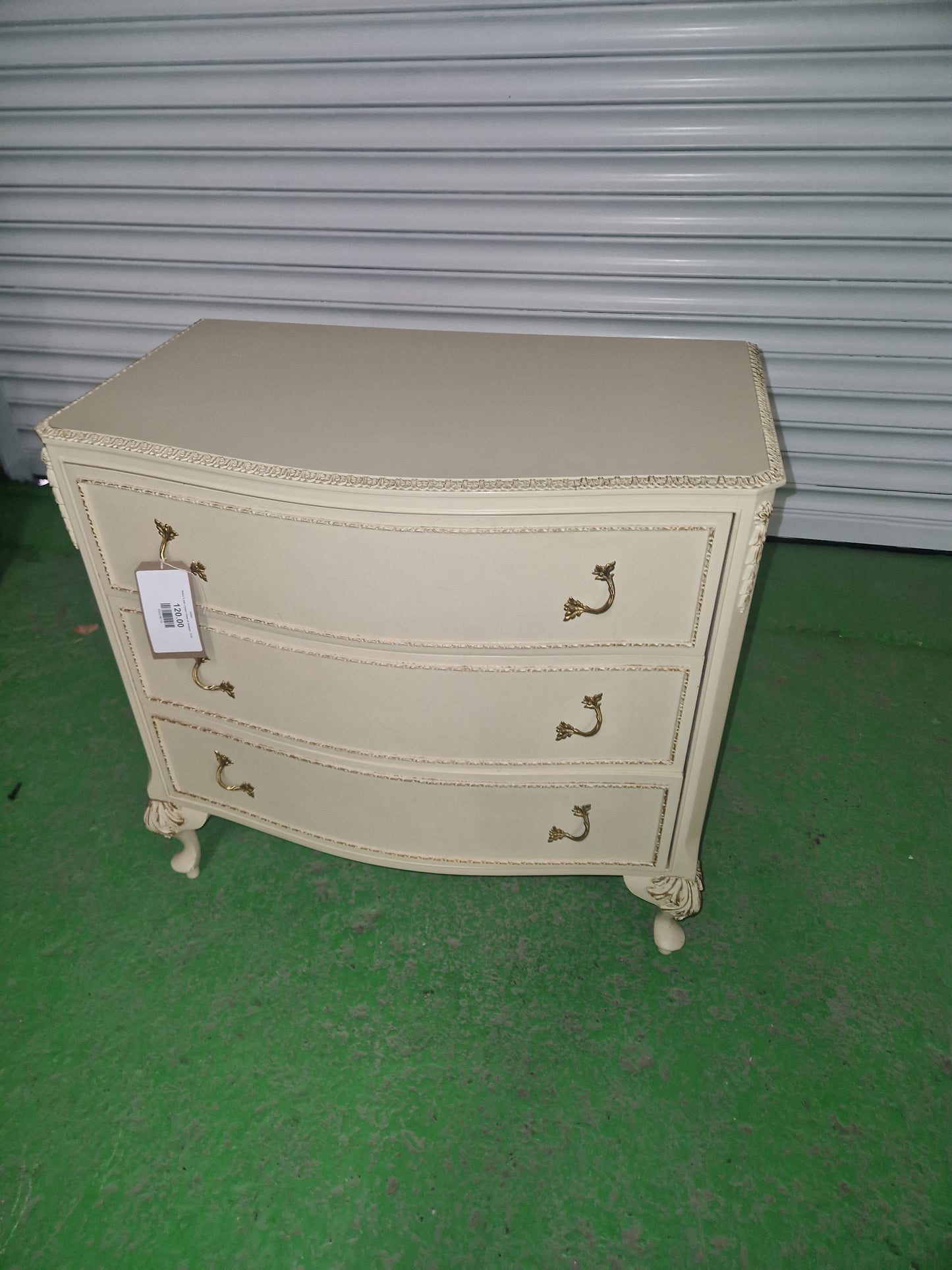 Retro 5 dwr cream chest of drawers  3124