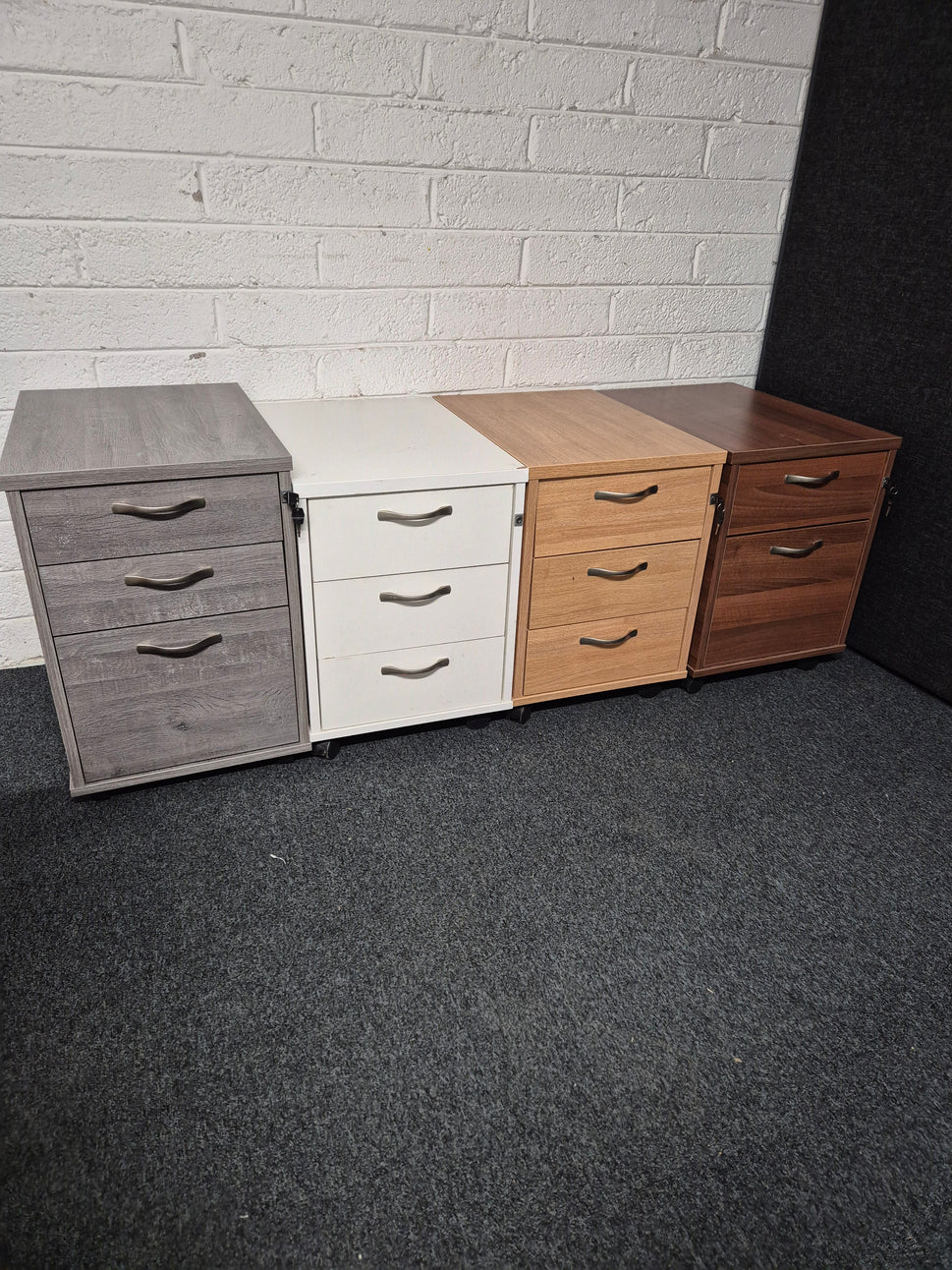 2 or 3 drawer wooden mobile pedestal