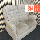 2 seater high back grey pattern sofa, height 98 cm, width 130 cm, depth 86 cm