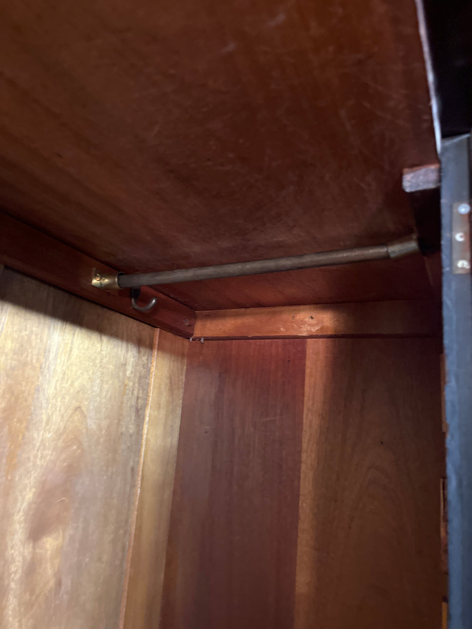 Antique mahogany large wardrobe central oval mirror with base drawer 2425