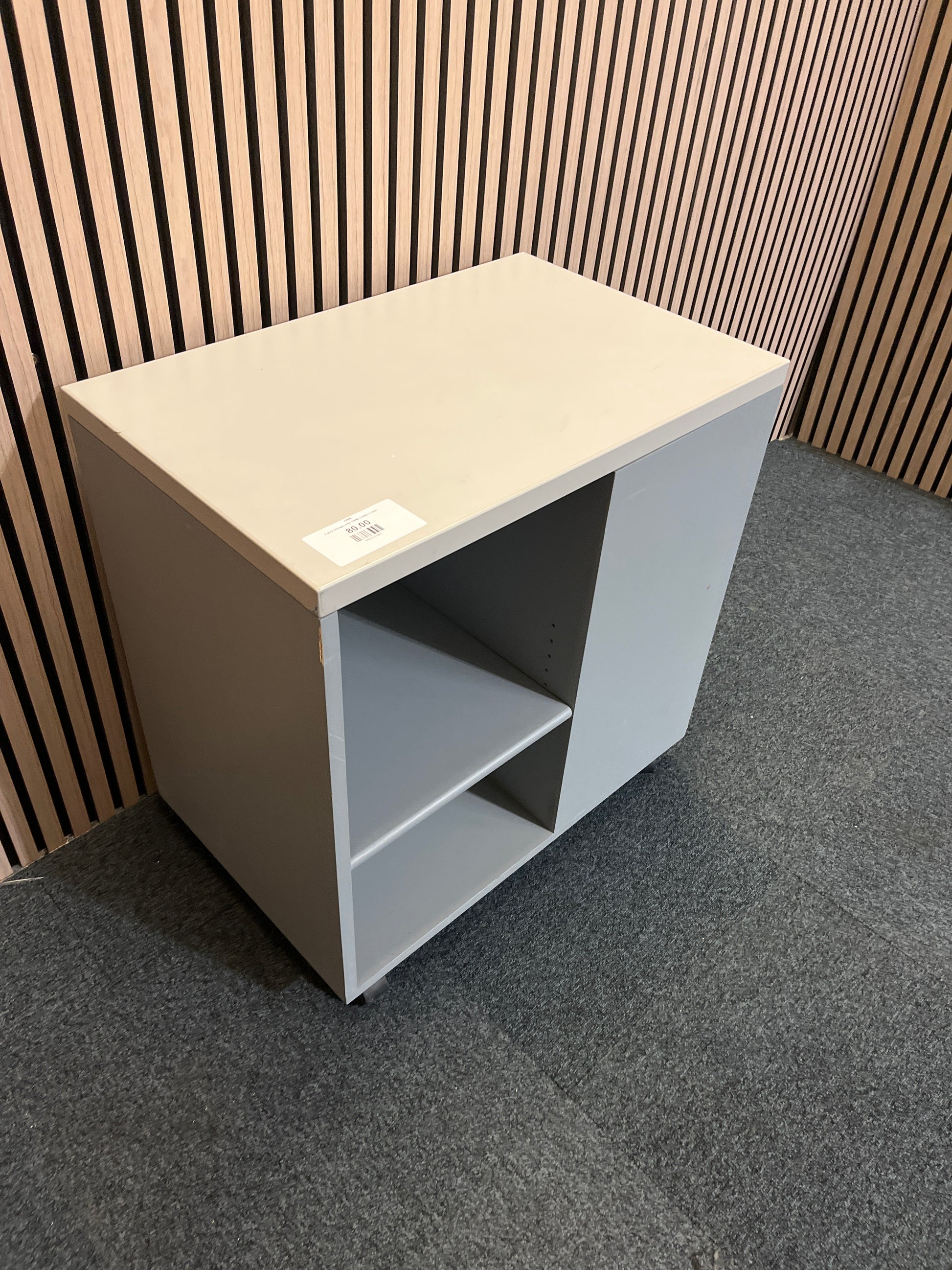 2 grey storage units 700W x 450D x 720H