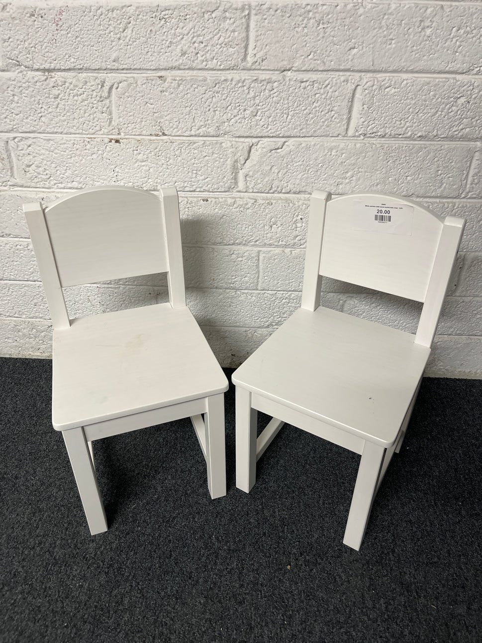 White painted solid wood sudvik kids chair 1225