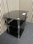 Black glass small tiered TV unit 44629