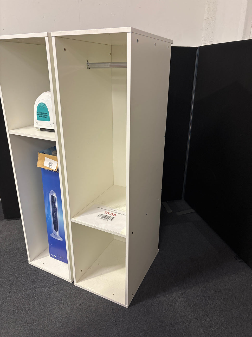 White wooden open storage unit (1500*400*220)