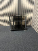 Black glass small tiered TV unit 44629