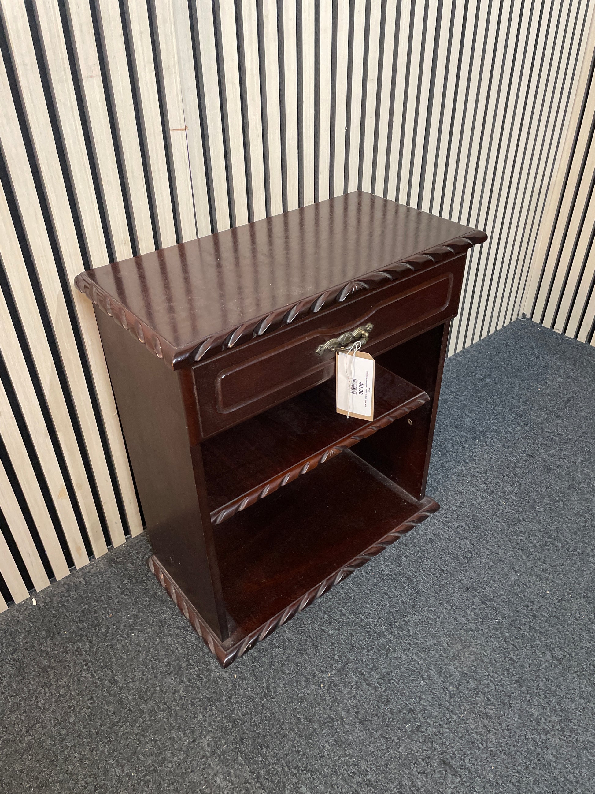 Rossmore mahogany 1 drawer bedside table 2425