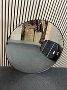 circular mirror with black metal rim (110 cm in diameter) 44604