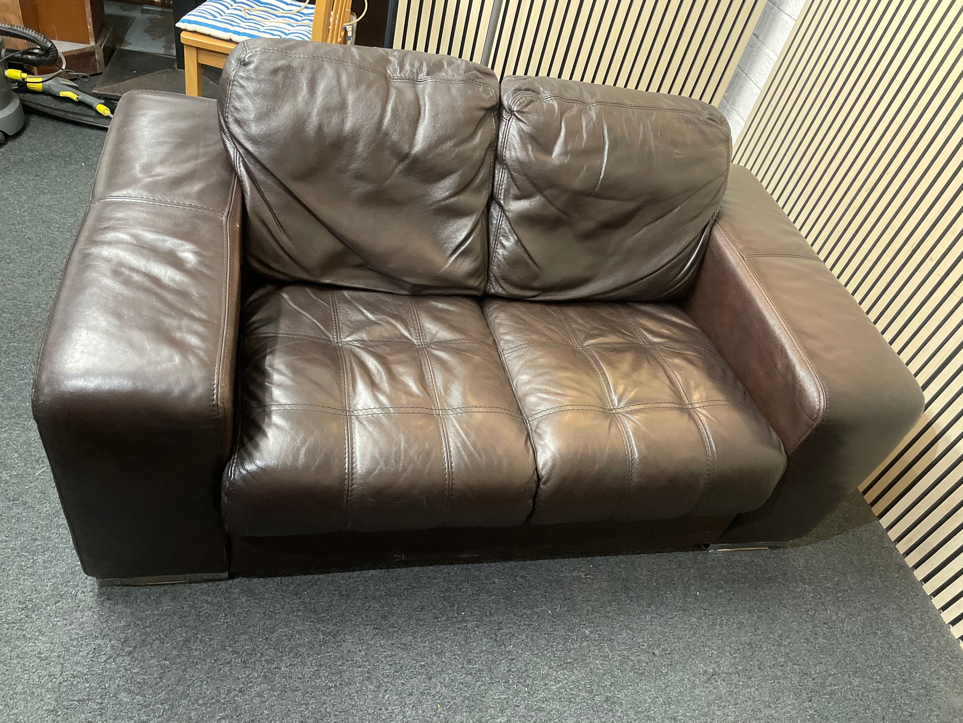 3+2 soft dark brown leather sofa suite 2425