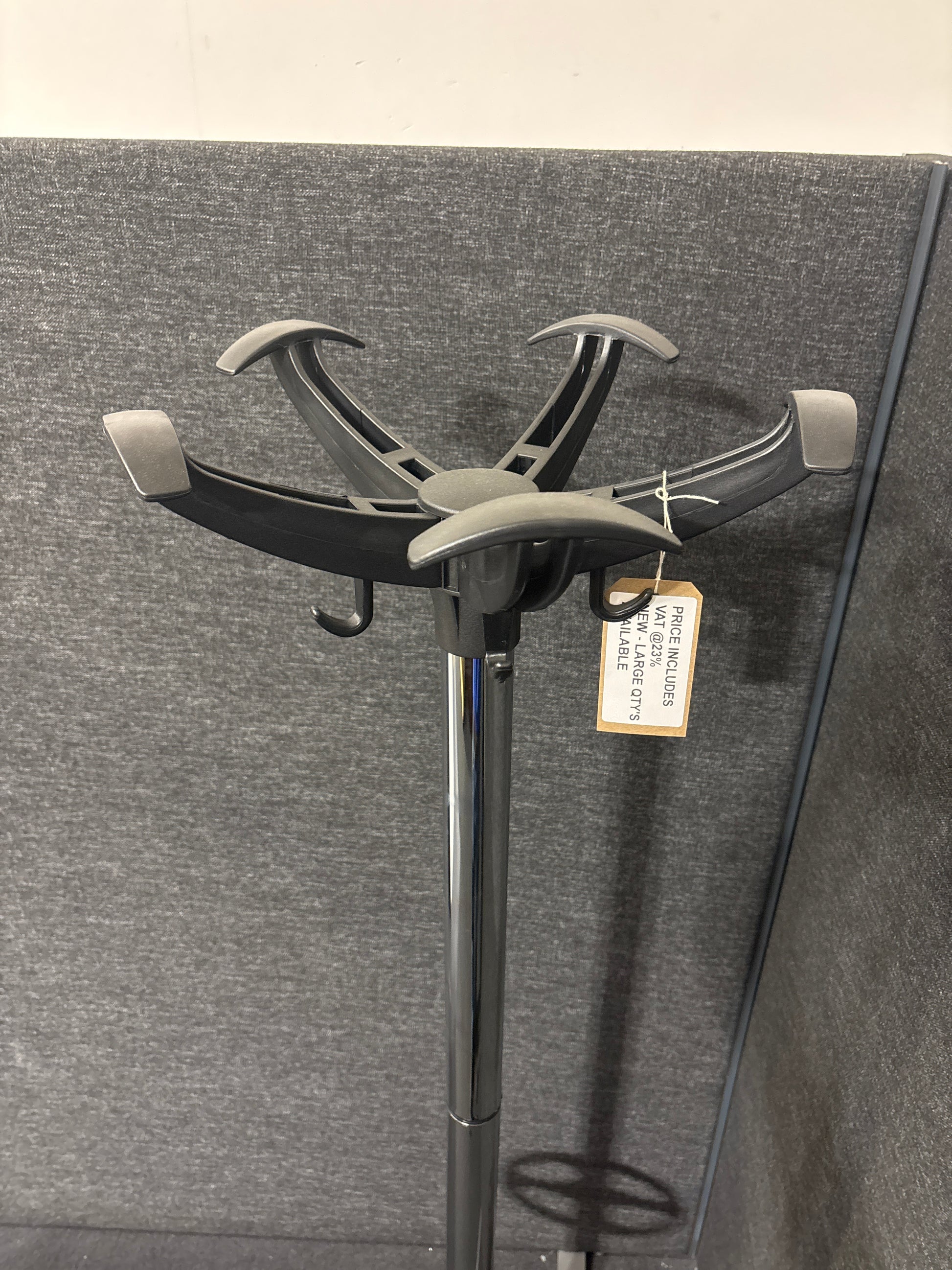 Coat stand with 8 coat hooks and 8 umbrella hooks 1730 mm high - black