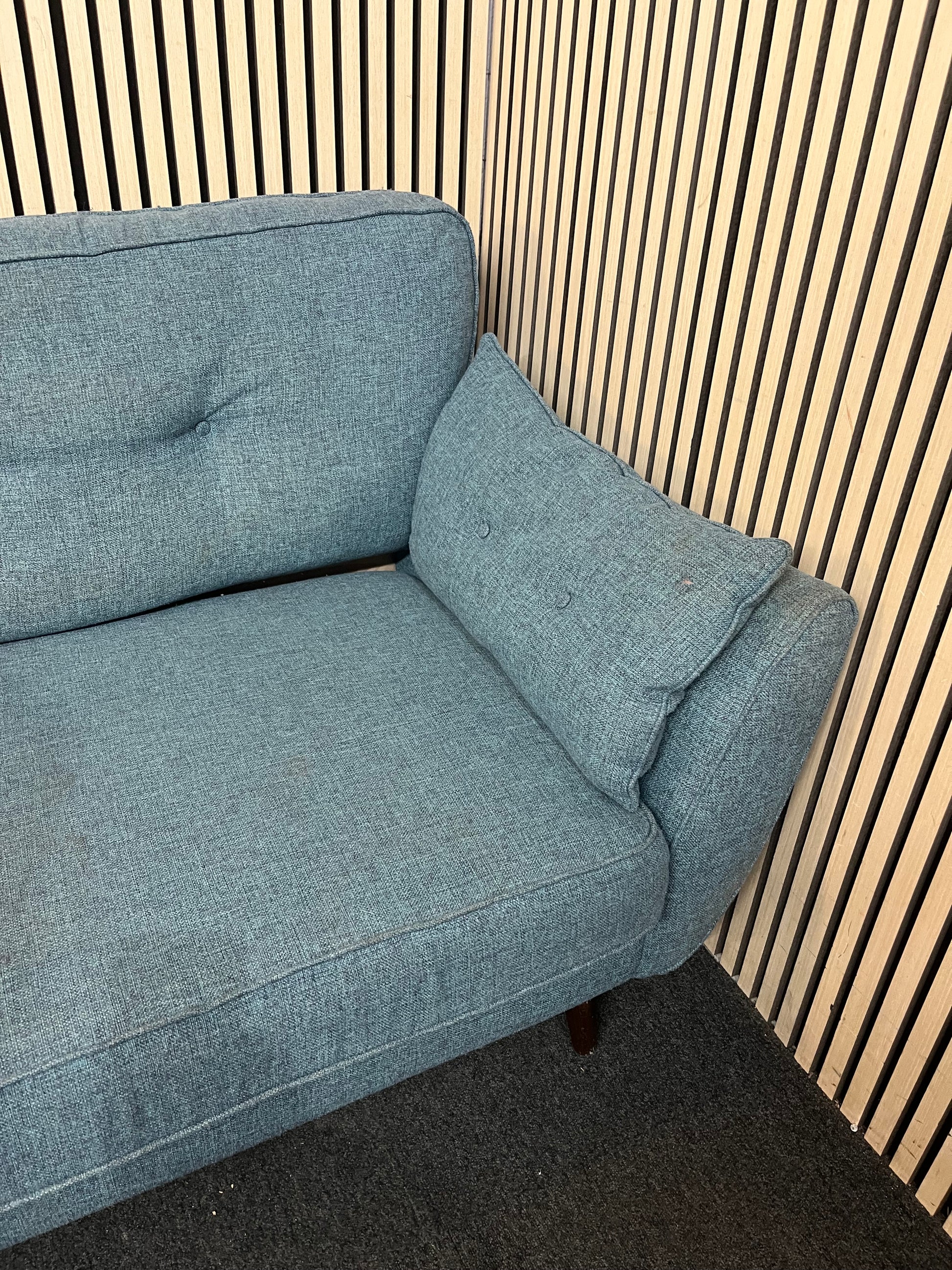 Large 3 seater Teal mixed fabric sofa (230 cm width) 43393