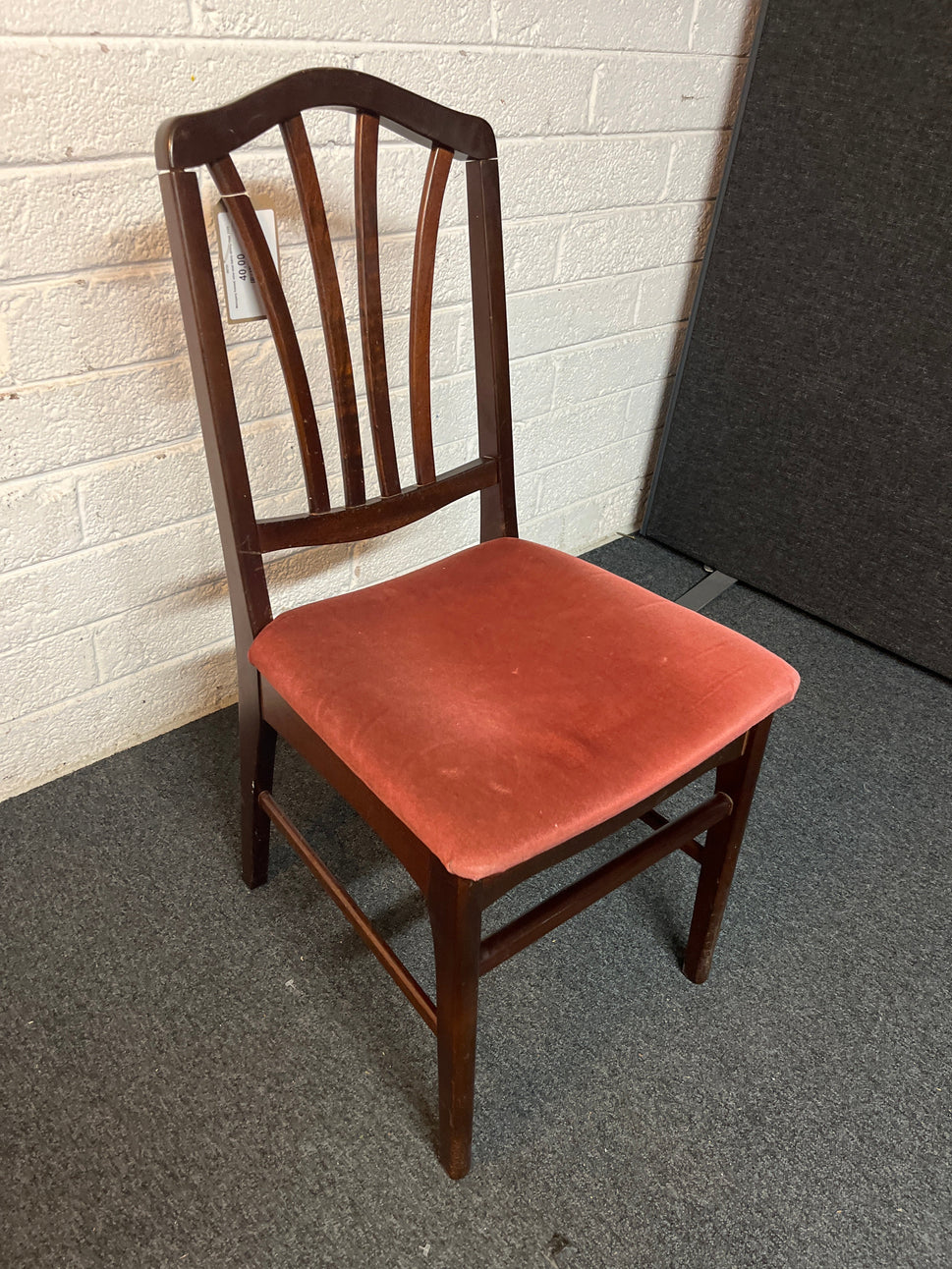 Mahogany framed, wine seat fabric dining chair 2225