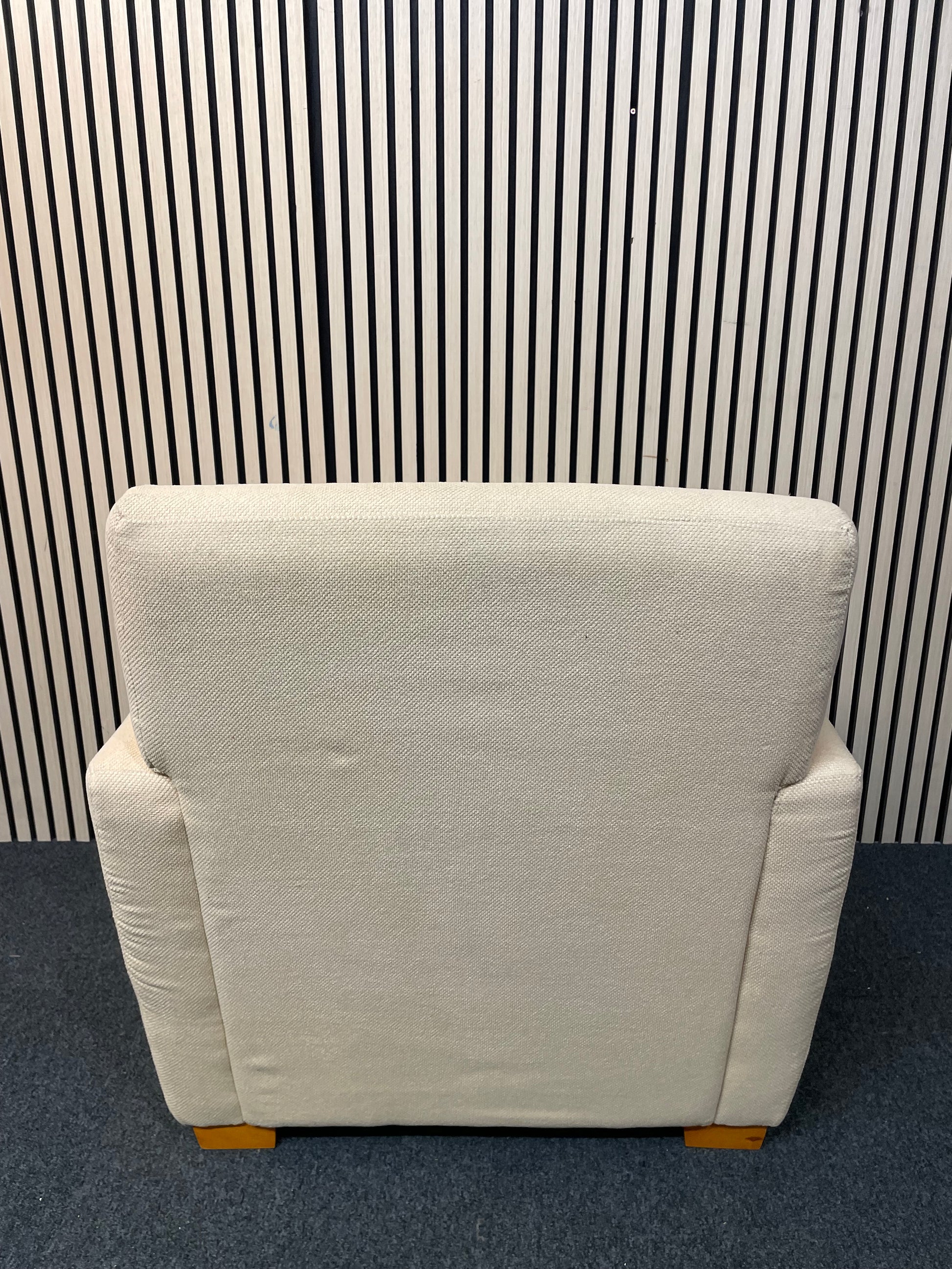 High back modern oatmeal fabric armchair 4225