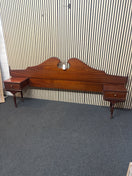 5ft Rossmore mahogany ornate headboard with fixed bedside lockers with 1 drawer 3325