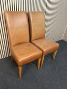 Tan leather high back dining chair 1425