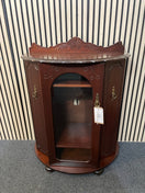 Ornate rossmore mahogany 1 glass door corner low display unit (H 100 x W 83 x D 42 cm) 4225