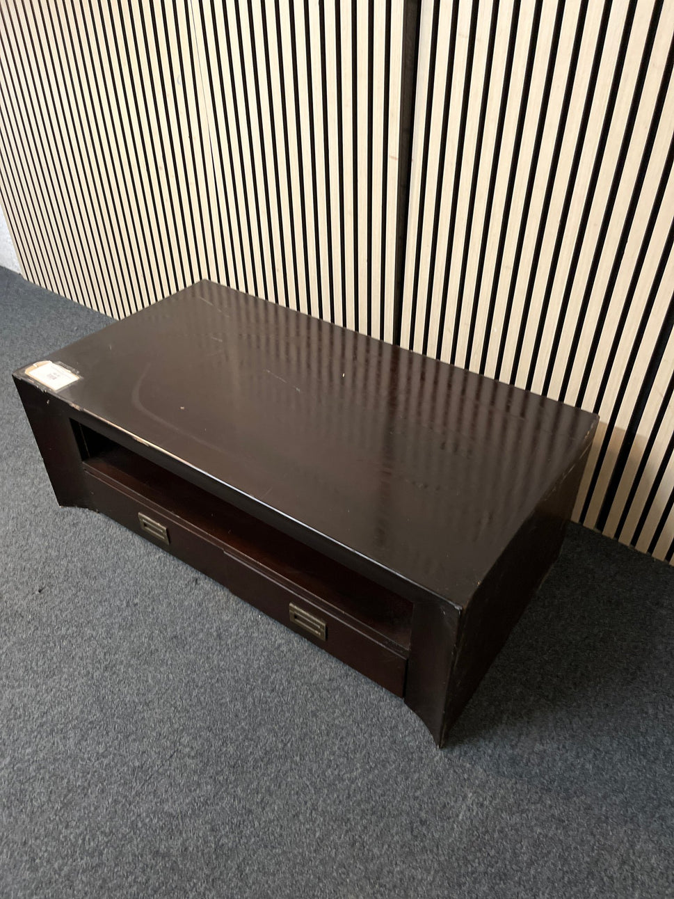 darkwood coffee tables with drawers and shelf (H 40 x W 110 x D 60 cm) 2425