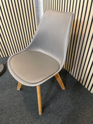 Grey curved seat wooden framed dining chairs 2425
