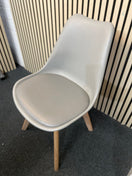Grey curved seat wooden framed dining chairs 2425