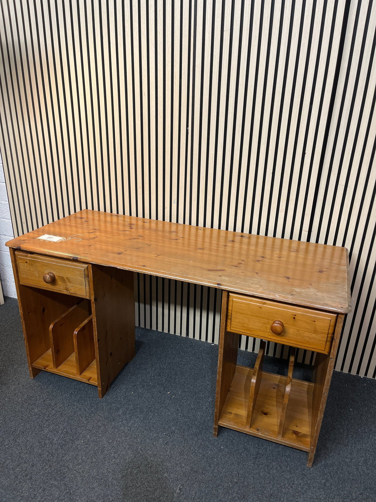 Natural pine 2 drawer dressing table (H 75 x W 140 x D 60 cm) 2425