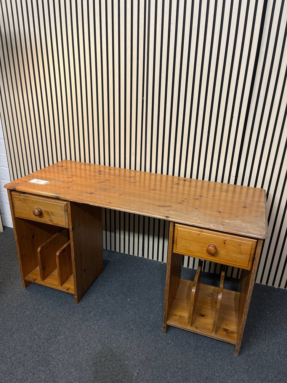 Natural pine 2 drawer dressing table (H 75 x W 140 x D 60 cm) 2425