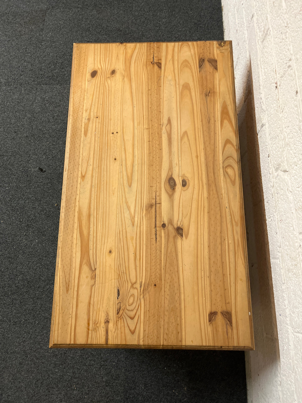 Waxed pine low rectangular coffee table with drawers 3225
