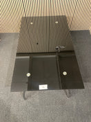Black glass and chrome rectangular kitchen table (L 150 x W 90 cm) 1126