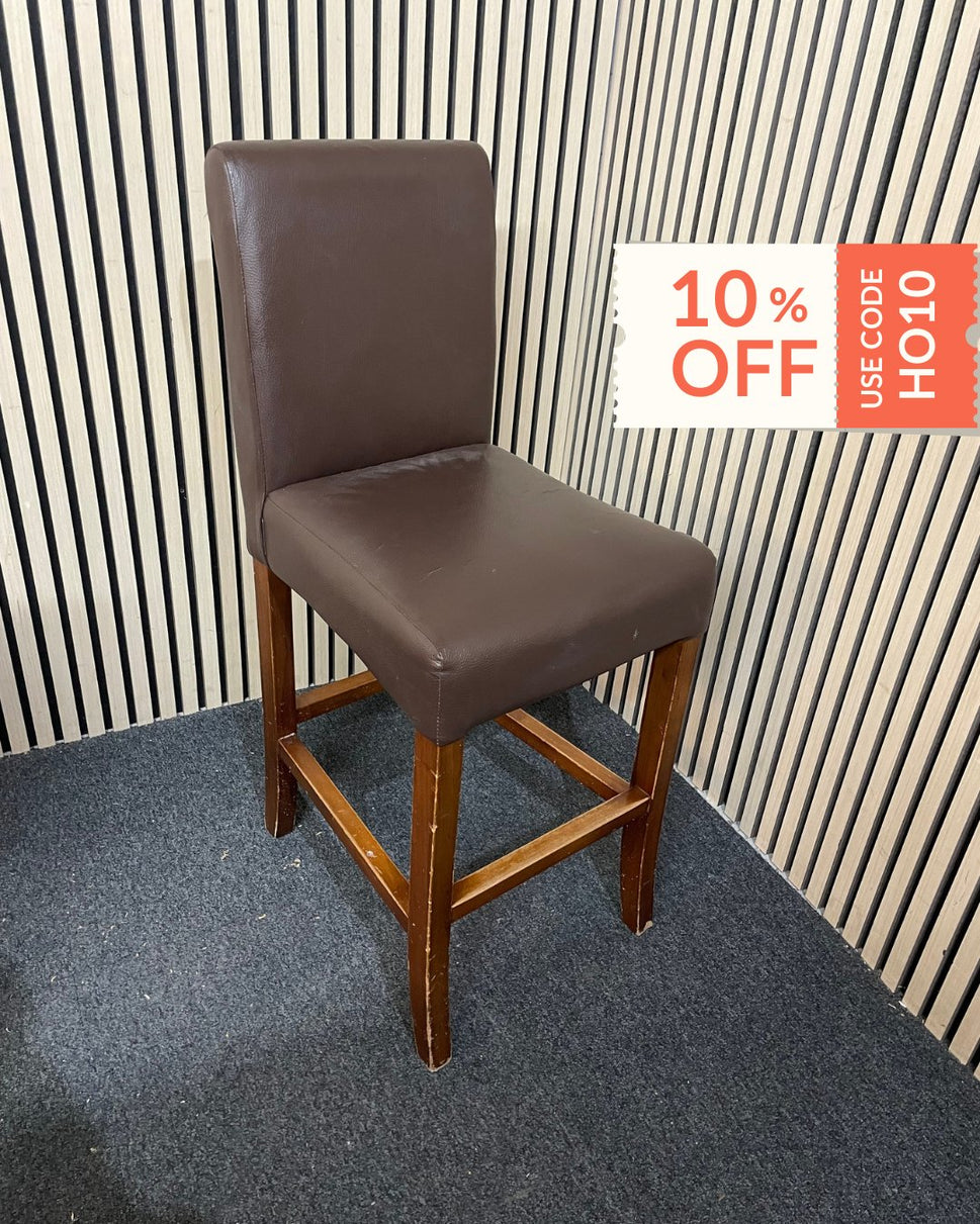 Brown leather medium height stools 1126